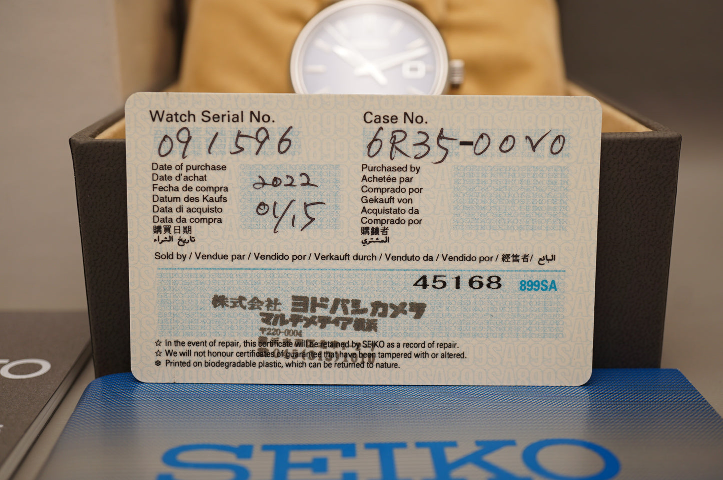 Seiko Presage SARX077 6R35 Sharp Edged Blue Dial Automatic Watch