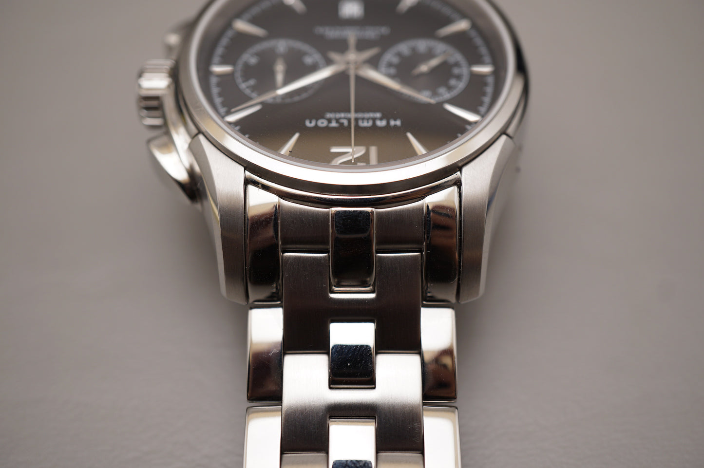 Hamilton Jazzmaster H32606735 Black Dial Automatic Chronograph Watch Swiss