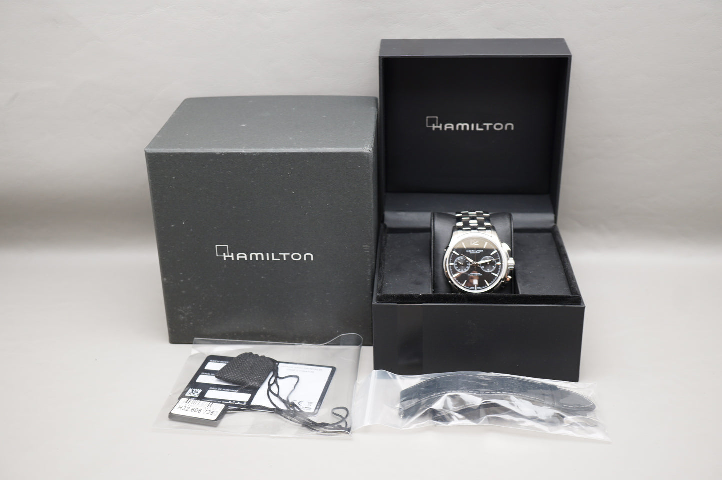 Hamilton Jazzmaster H32606735 Black Dial Automatic Chronograph Watch Swiss