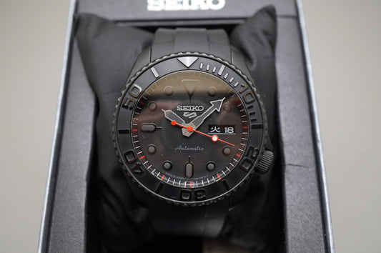 Seiko 5 Sports SBSA025 4R36 Blackout Street Style Automatic Watch Custom Mod