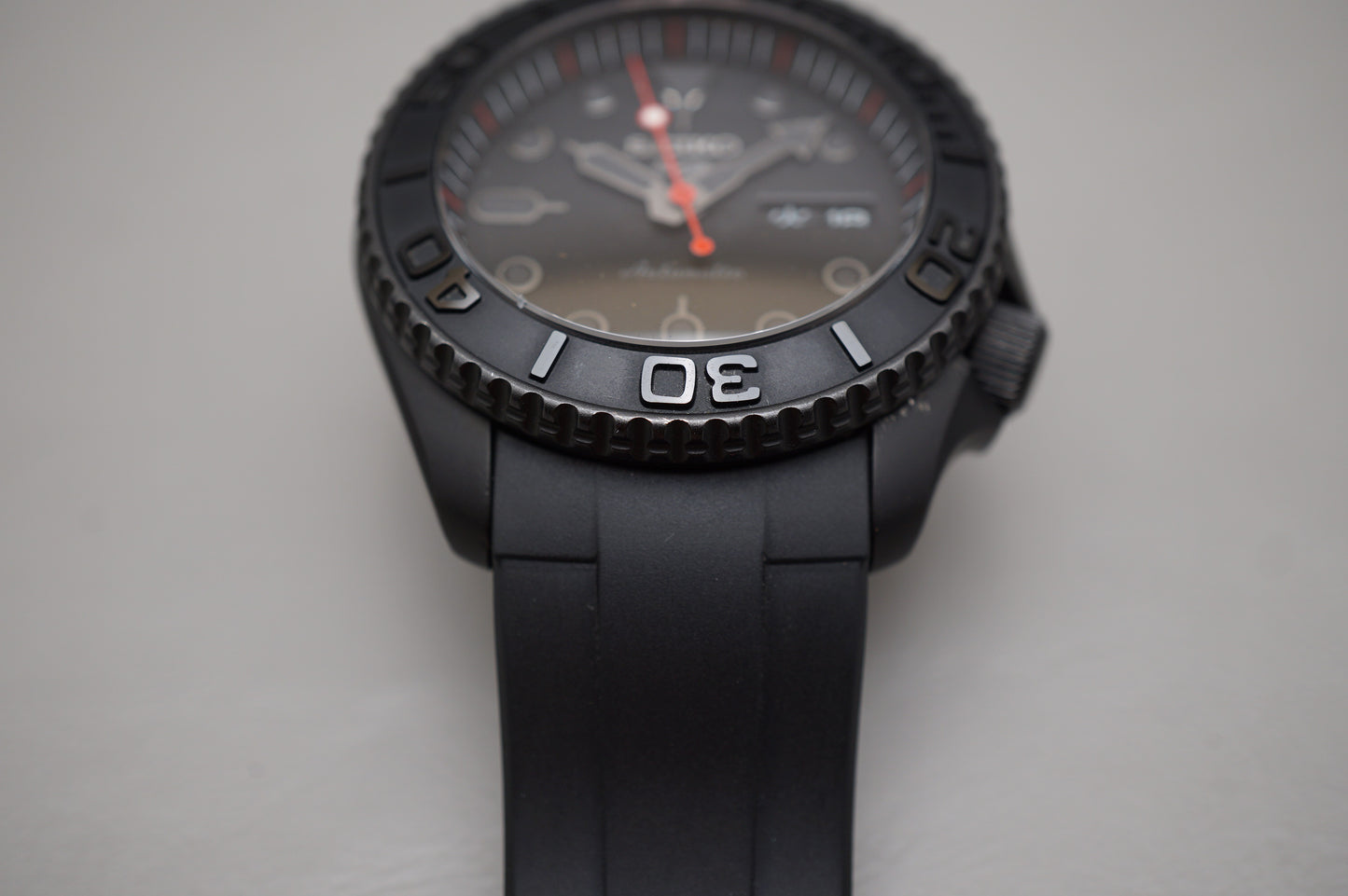 Seiko 5 Sports SBSA025 4R36 Blackout Street Style Automatic Watch Custom Mod
