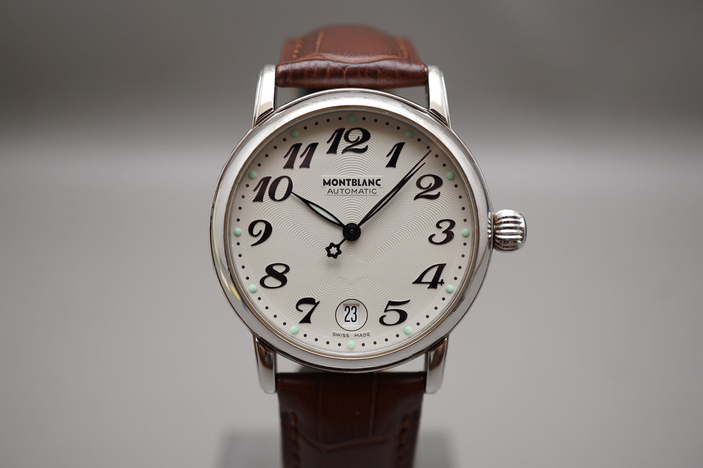 Montblanc Meisterstuck 7042 Guilloche White Dial Automatic Swiss Watch