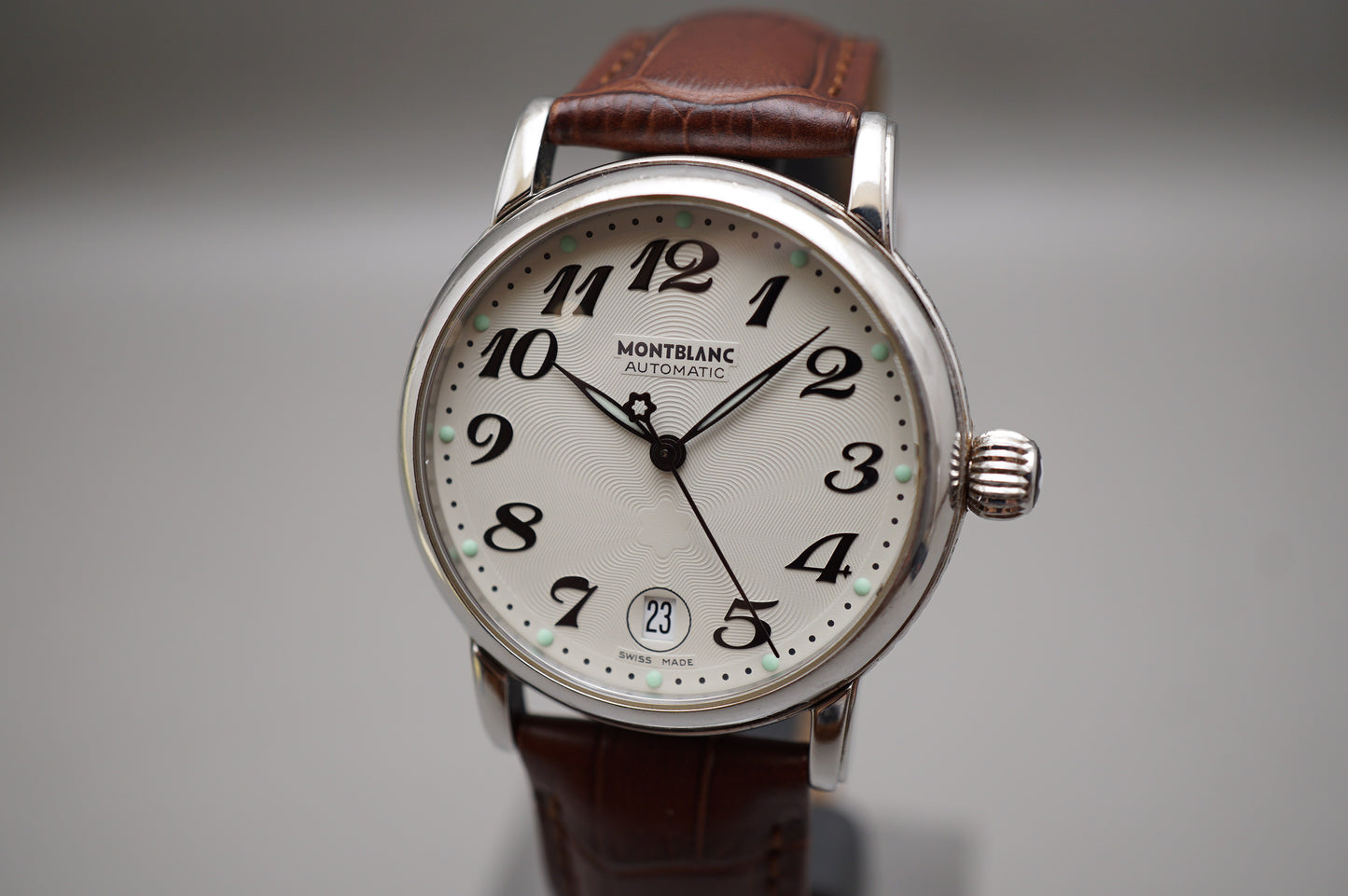Montblanc Meisterstuck 7042 Guilloche White Dial Automatic Swiss Watch