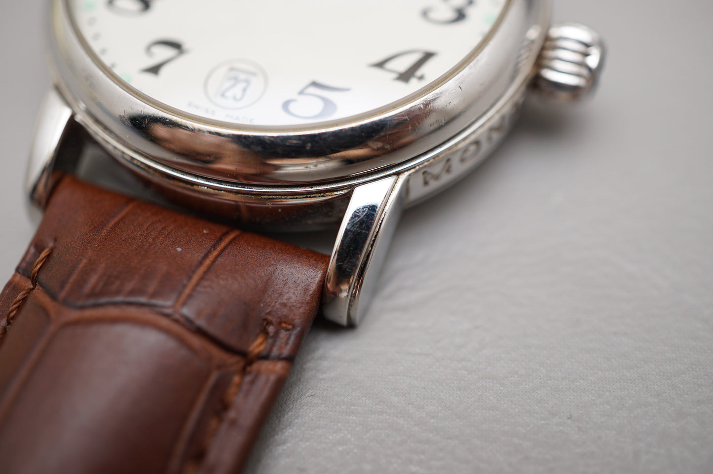 Montblanc Meisterstuck 7042 Guilloche White Dial Automatic Swiss Watch