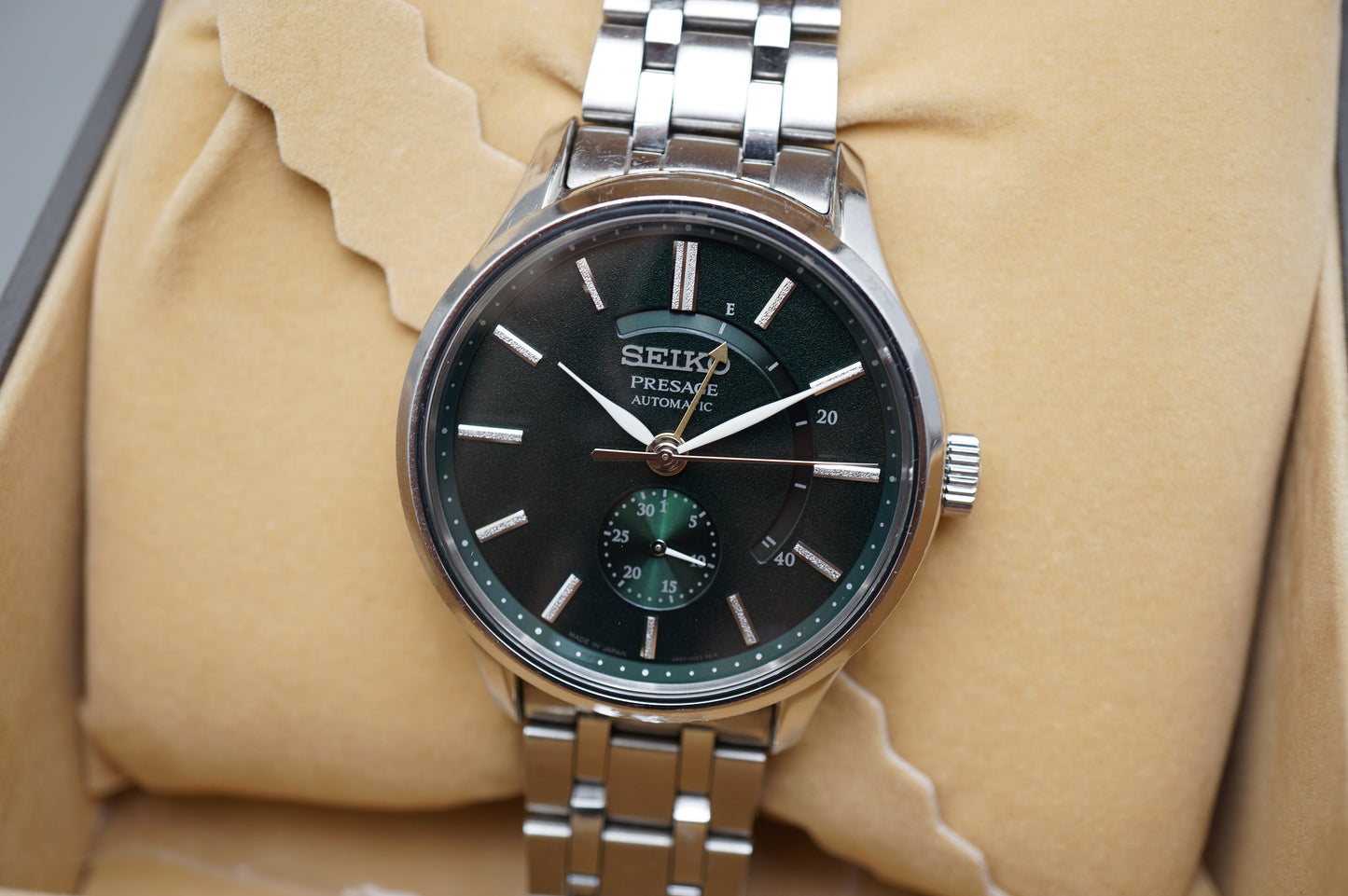 Seiko Presage SARY145 4R57 JDM Green Dial Power Reserve Automatic Watch