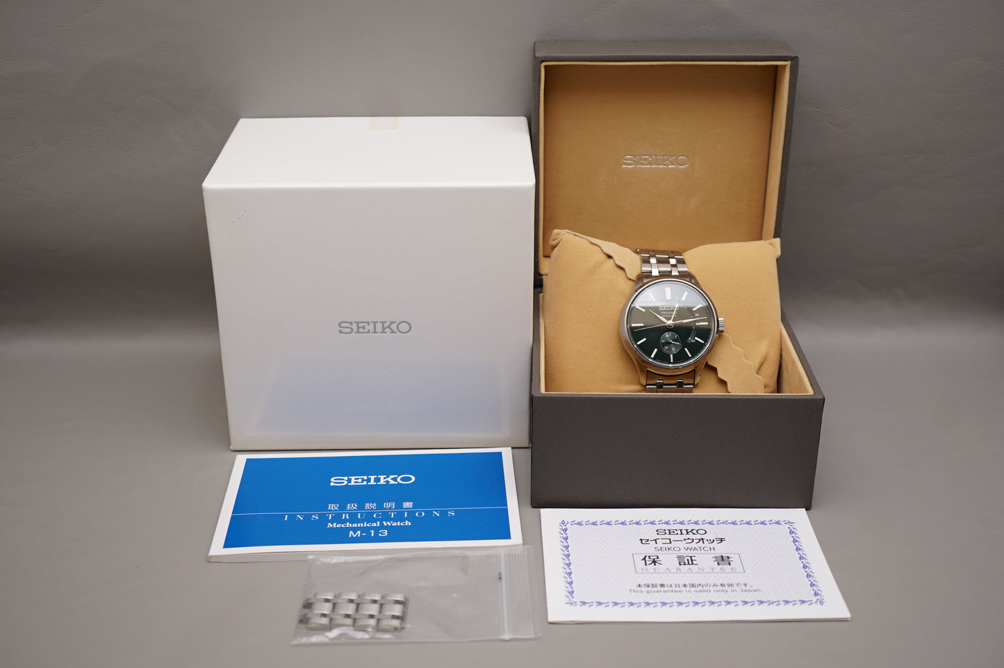 Seiko Presage SARY145 4R57 JDM Green Dial Power Reserve Automatic Watch