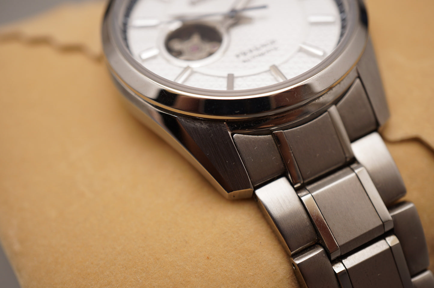 Seiko Presage SARX097 6R38 Sharp Edged White Dial Open Heart Automatic Watch