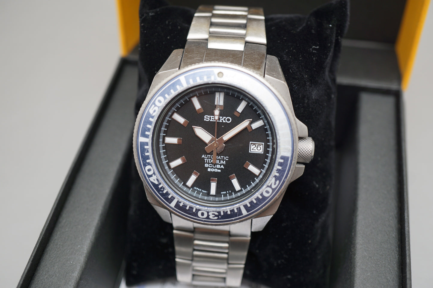 Seiko Prospex SBDA001 7S25 Black Dial Titanium First Samurai Automatic Watch