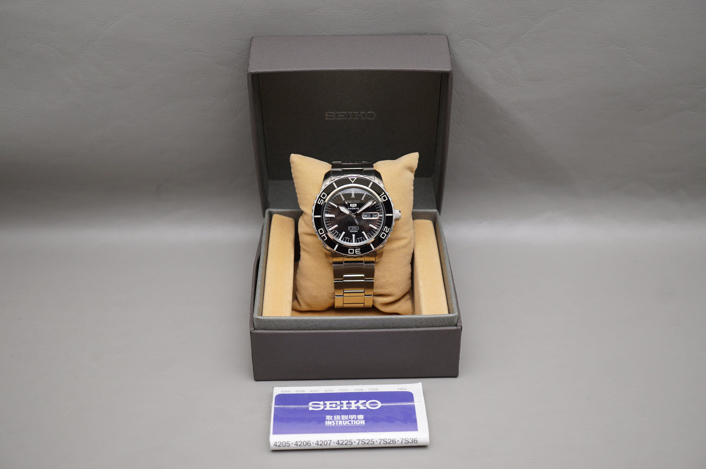 Seiko 5 Sports SNZH55J1 7S36 Fifty Five Fathoms Black Dial Automatic Watch
