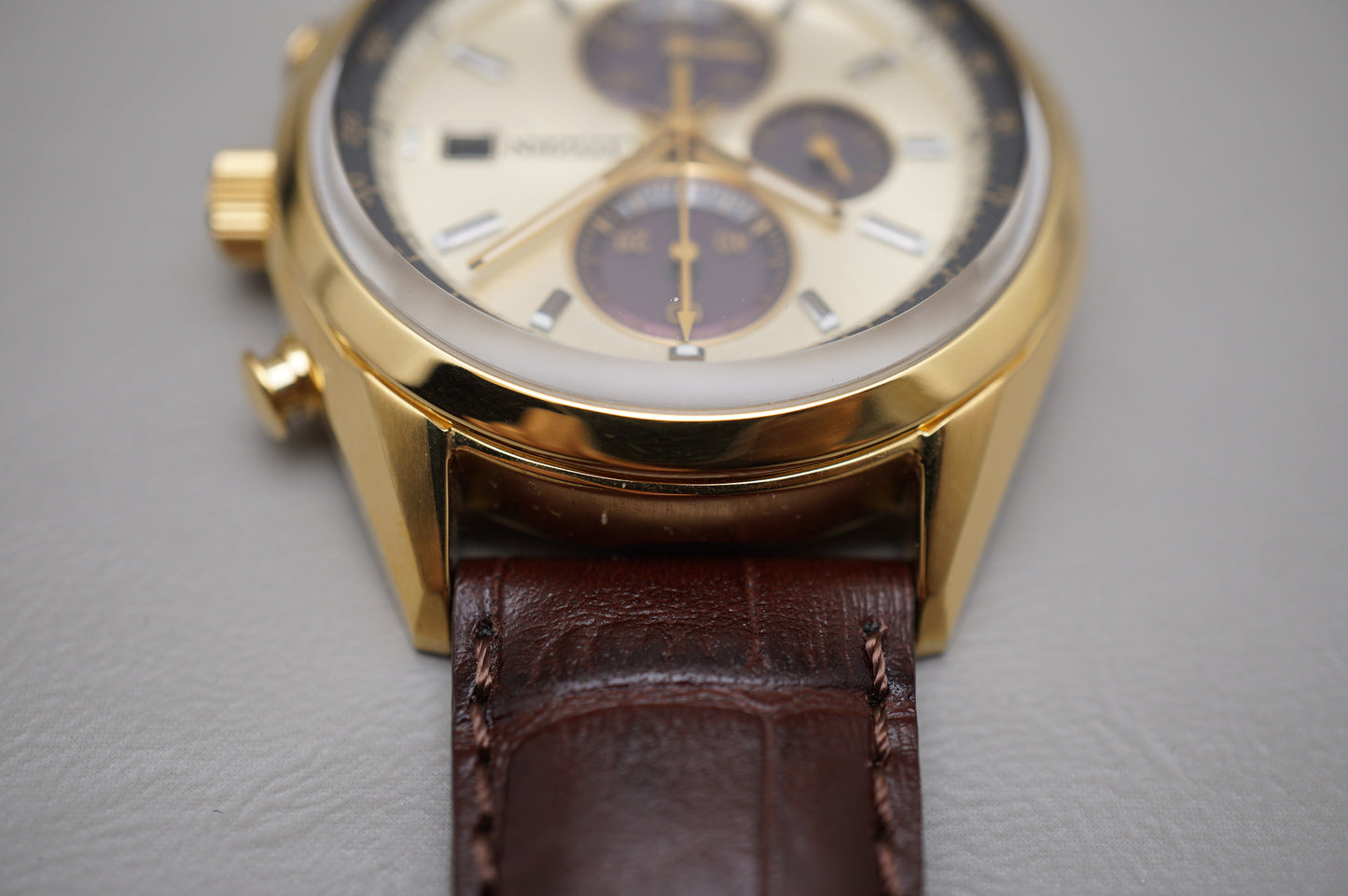 Citizen Eco-Drive CA0452-01P Panda Dial Gold Tone Solar Quartz Watch