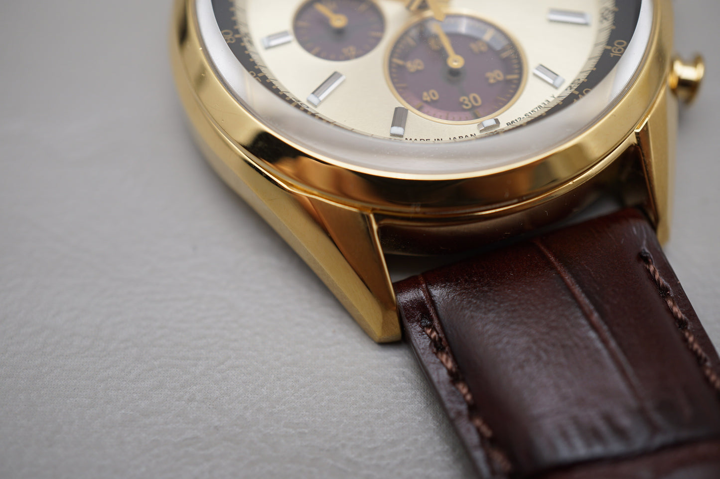 Citizen Eco-Drive CA0452-01P Panda Dial Gold Tone Solar Quartz Watch