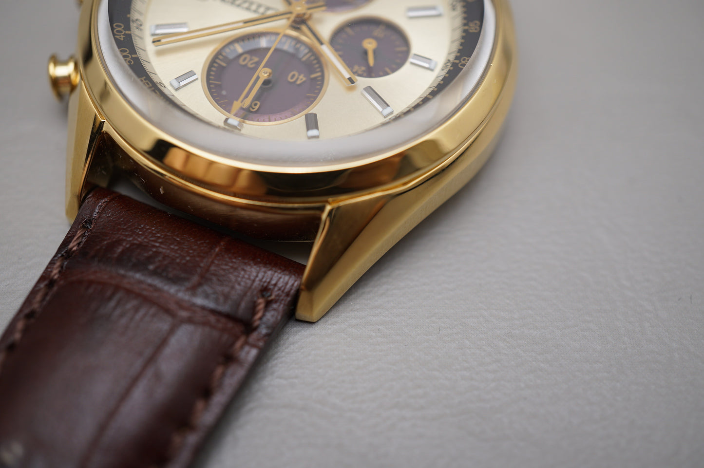 Citizen Eco-Drive CA0452-01P Panda Dial Gold Tone Solar Quartz Watch