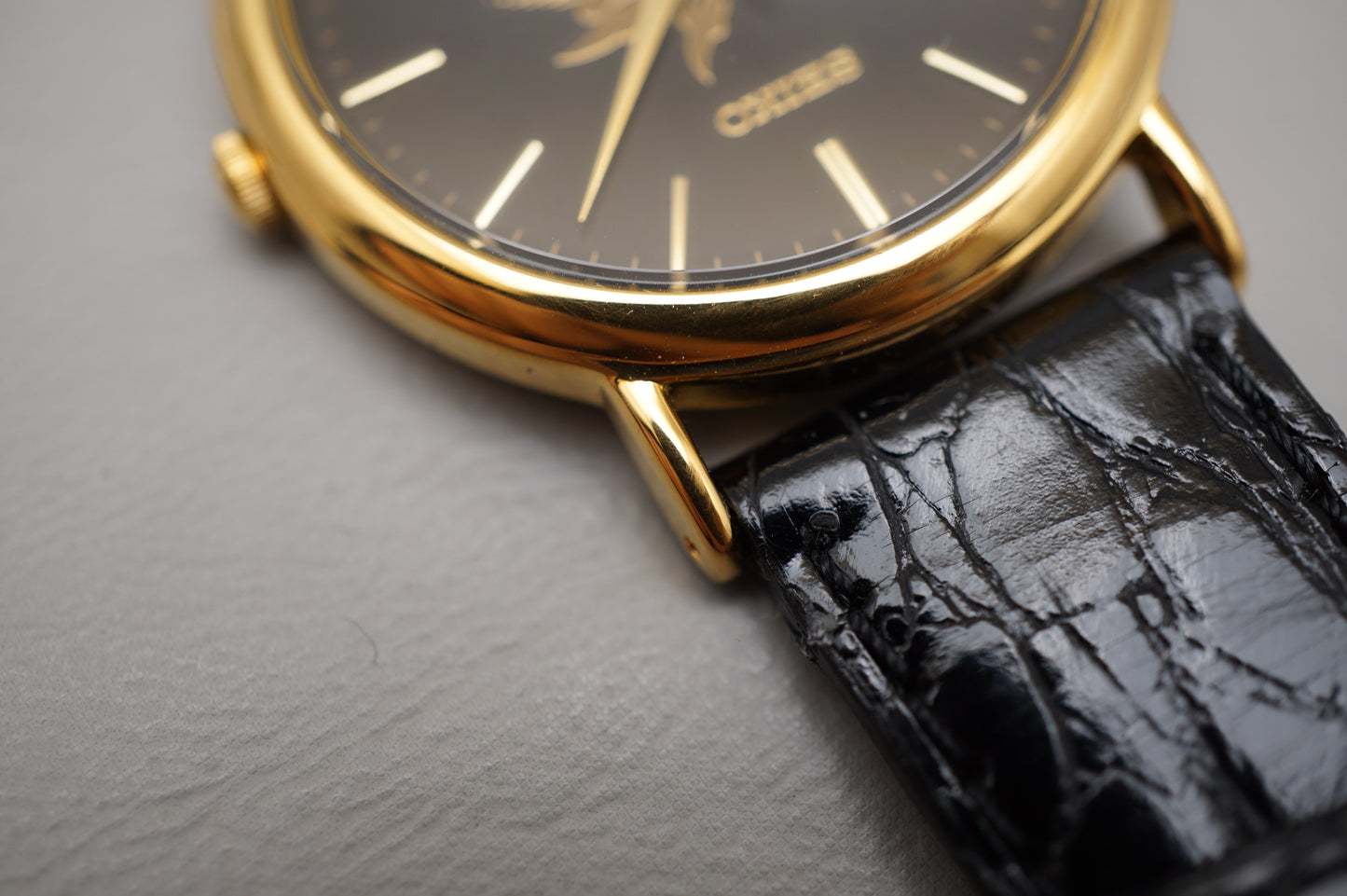 Vintage Seiko 7N21-8A00 Black Dial Gold Tone 1998 Nagano Olympics Quartz Watch