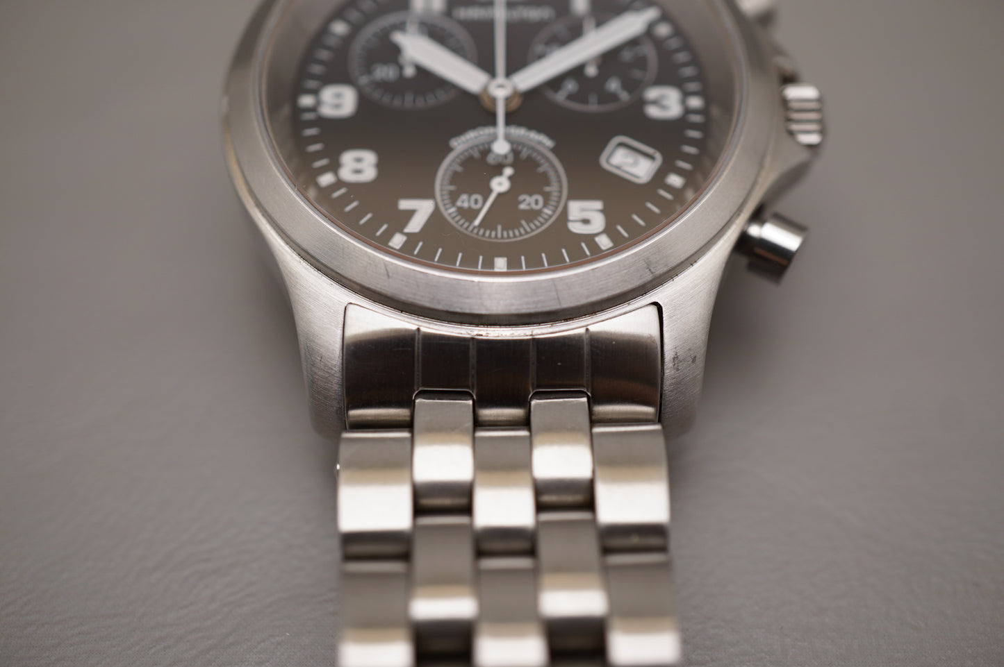Hamilton Khaki Field 3832 Black Dial Chronograph Quartz Watch