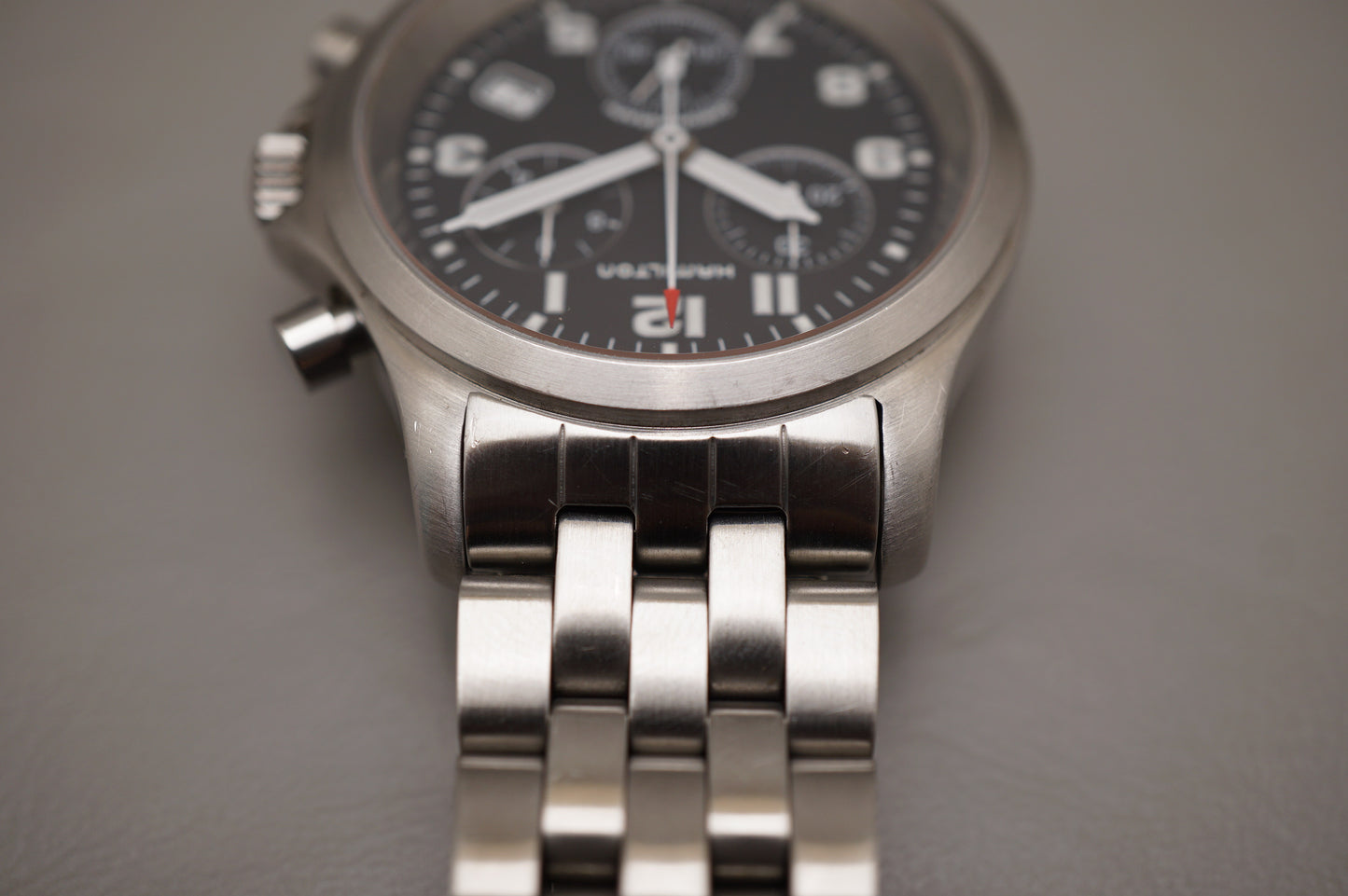 Hamilton Khaki Field 3832 Black Dial Chronograph Quartz Watch