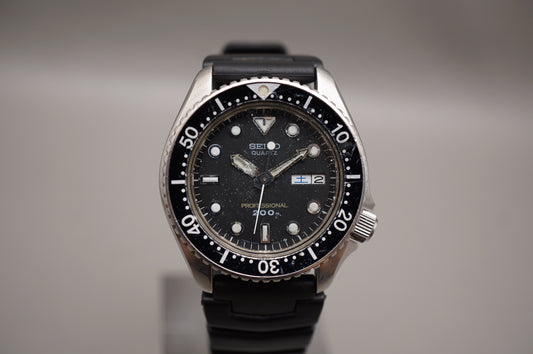 Vintage April 1985 Seiko 6458-6020 150M Water Resist 37mm Quartz Watch