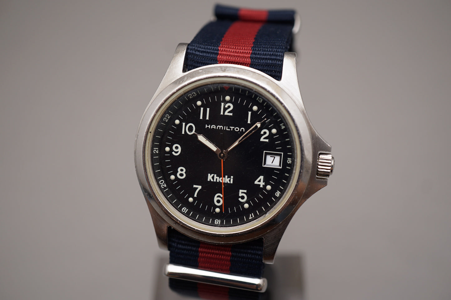 Hamilton Khaki Field 8775 Black Dial United States Navy Caseback Quartz Watch