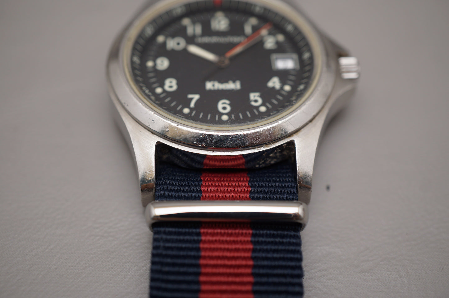 Hamilton Khaki Field 8775 Black Dial United States Navy Caseback Quartz Watch