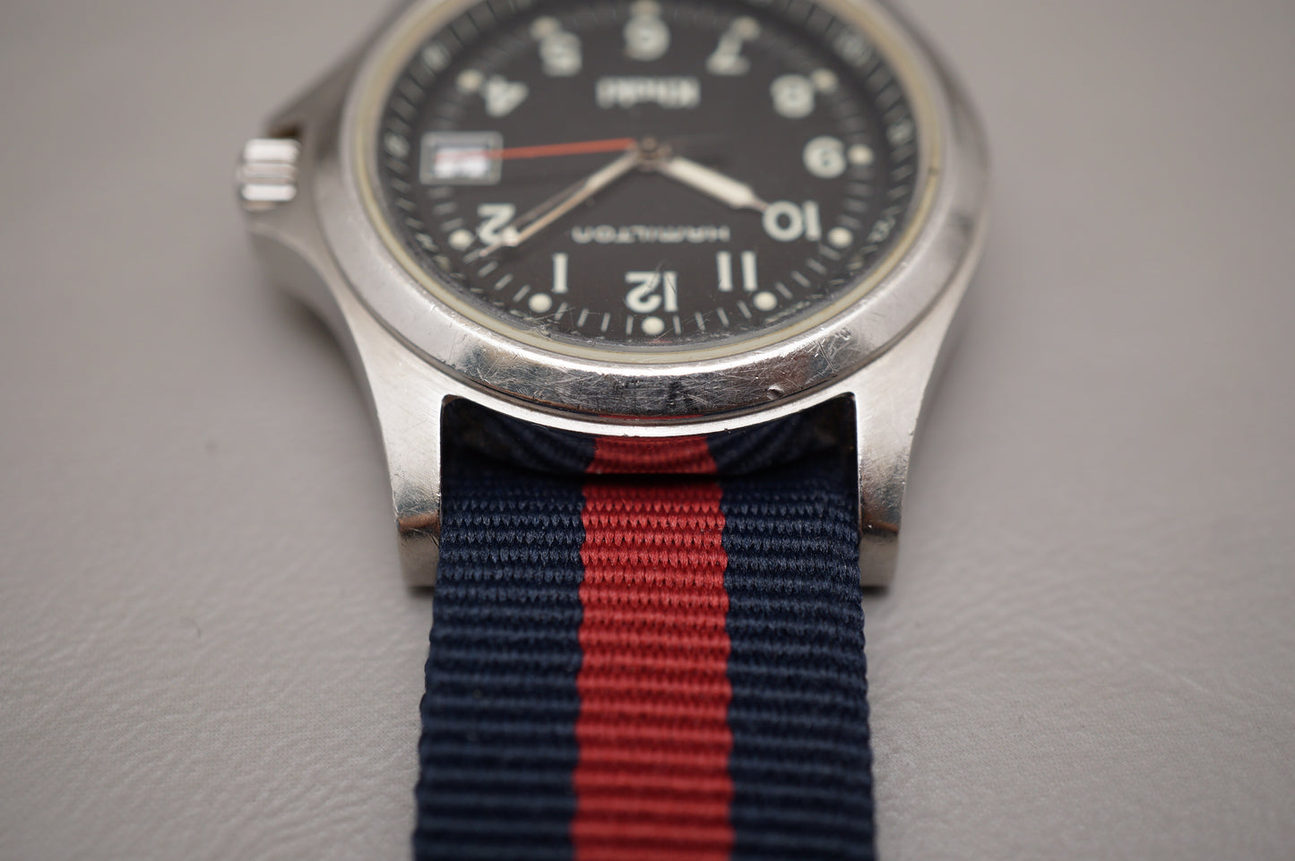 Hamilton Khaki Field 8775 Black Dial United States Navy Caseback Quartz Watch