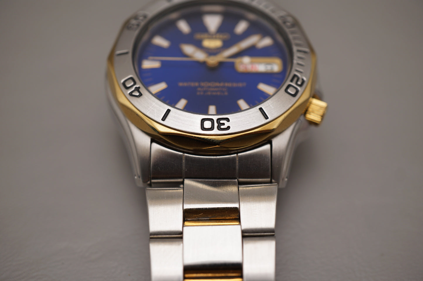 Seiko 5 Sports 7S36-00L0 Blue Dial Two Tone Automatic Watch