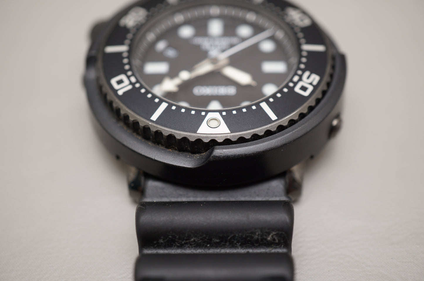 Seiko Prospex SBDN049 V147 Lowercase Limited Black Dial Tuna Solar Quartz Watch