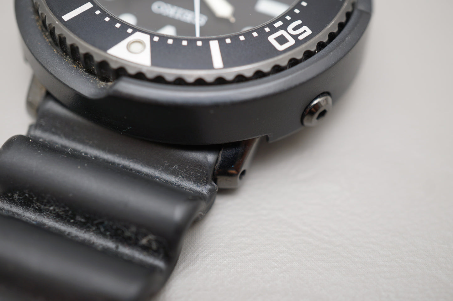 Seiko Prospex SBDN049 V147 Lowercase Limited Black Dial Tuna Solar Quartz Watch