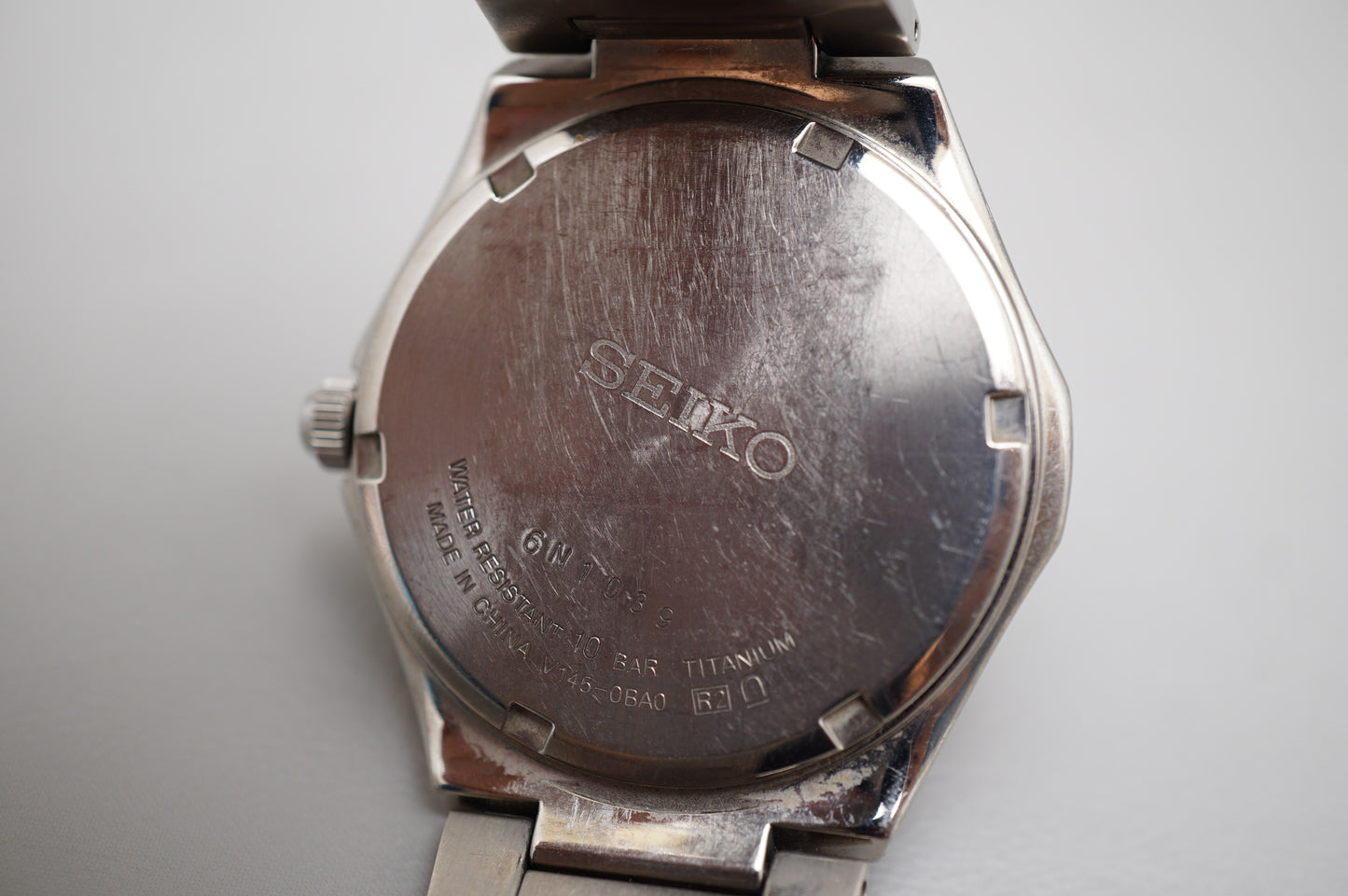 Seiko V145-0BA0 Dark Grey Dial Solar Quartz Titanium Case Bracelet JDM Watch