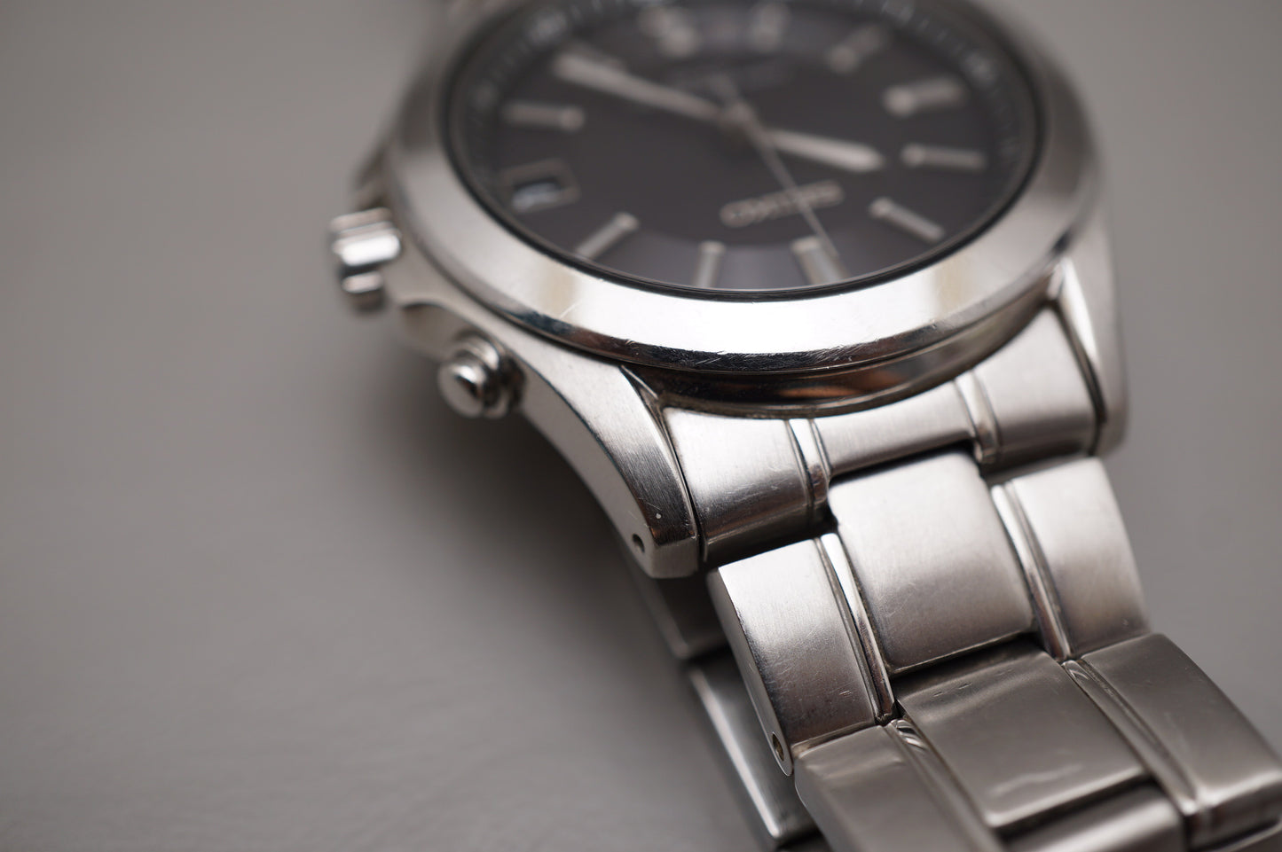 Seiko 7B22-0AY0 Dark Grey Dial Radio Wave Solar Quartz Watch JDM