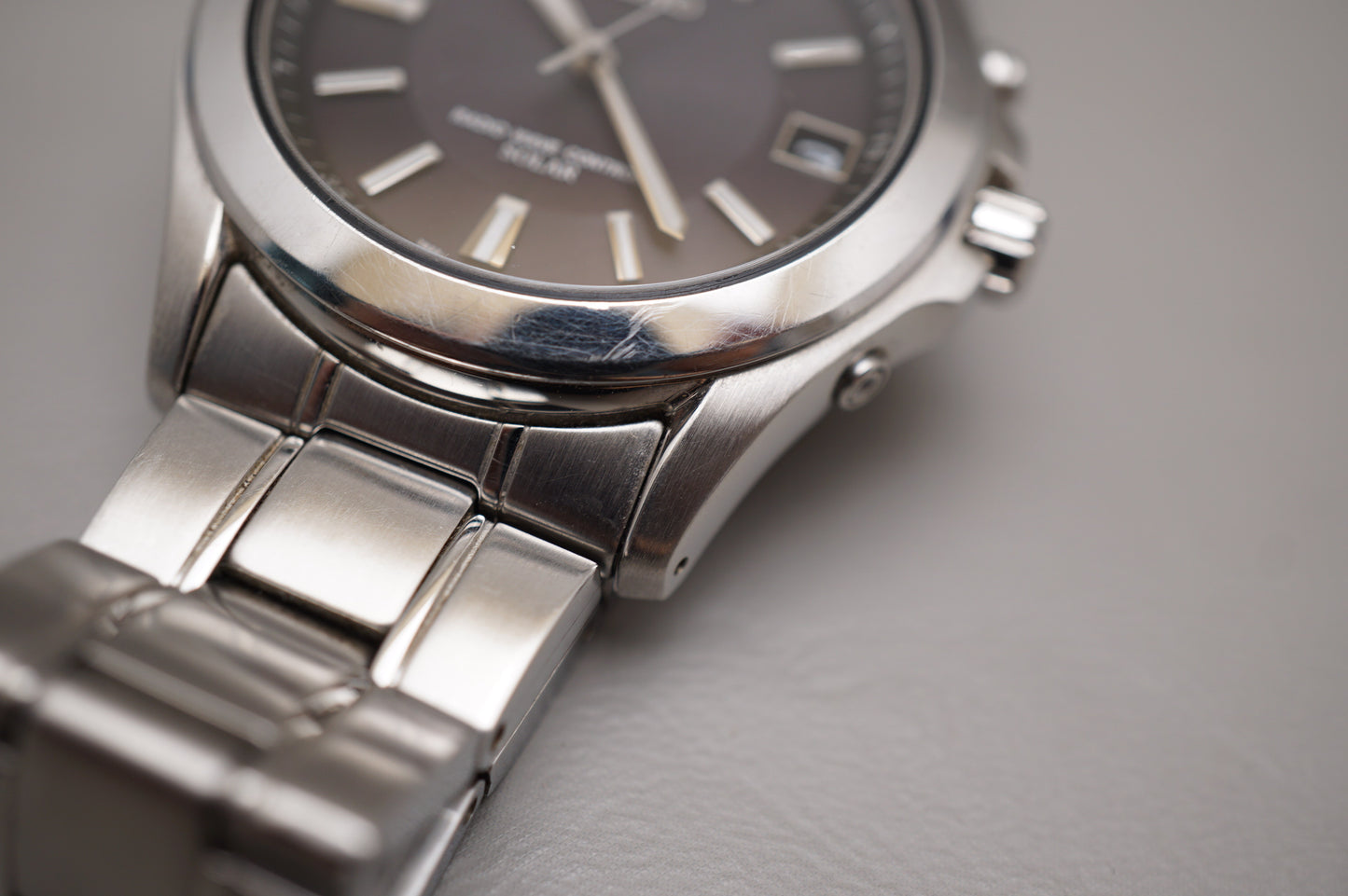 Seiko 7B22-0AY0 Dark Grey Dial Radio Wave Solar Quartz Watch JDM