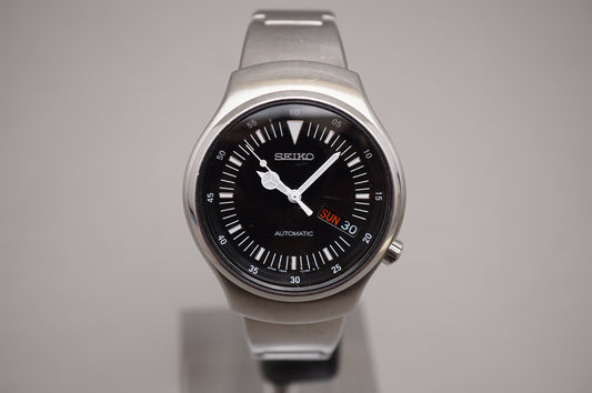 Rare Seiko S-Wave 7S26-013A Black Dial Mercedes Hands Automatic Watch JDM