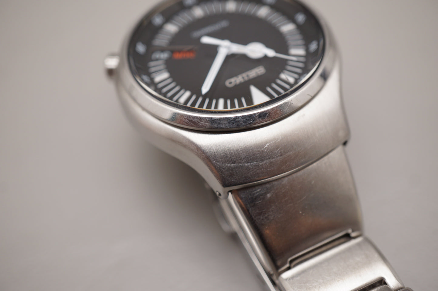 Rare Seiko S-Wave 7S26-013A Black Dial Mercedes Hands Automatic Watch JDM