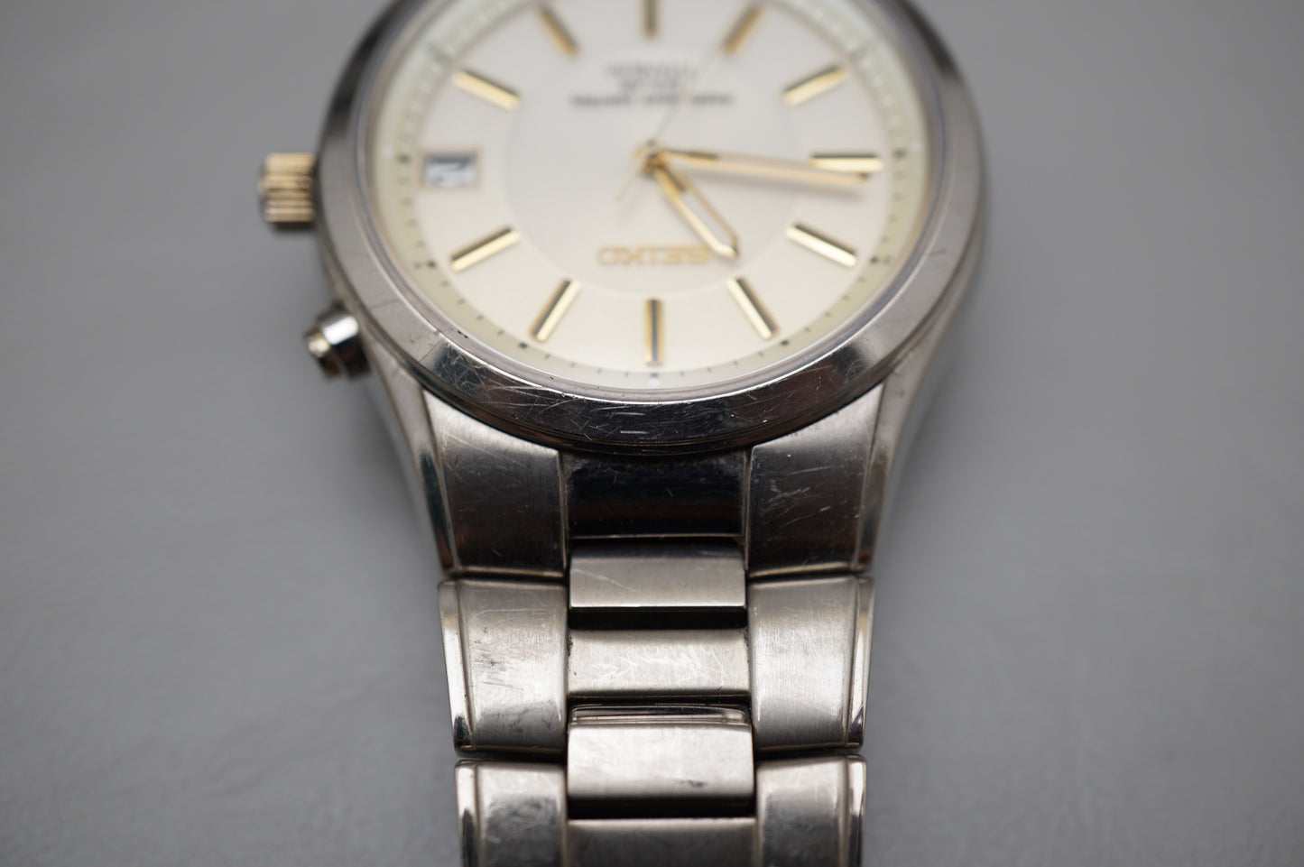 Seiko SBTM119 7B42 Champagne Titanium Radio Wave Solar Quartz Titanium JDM Watch
