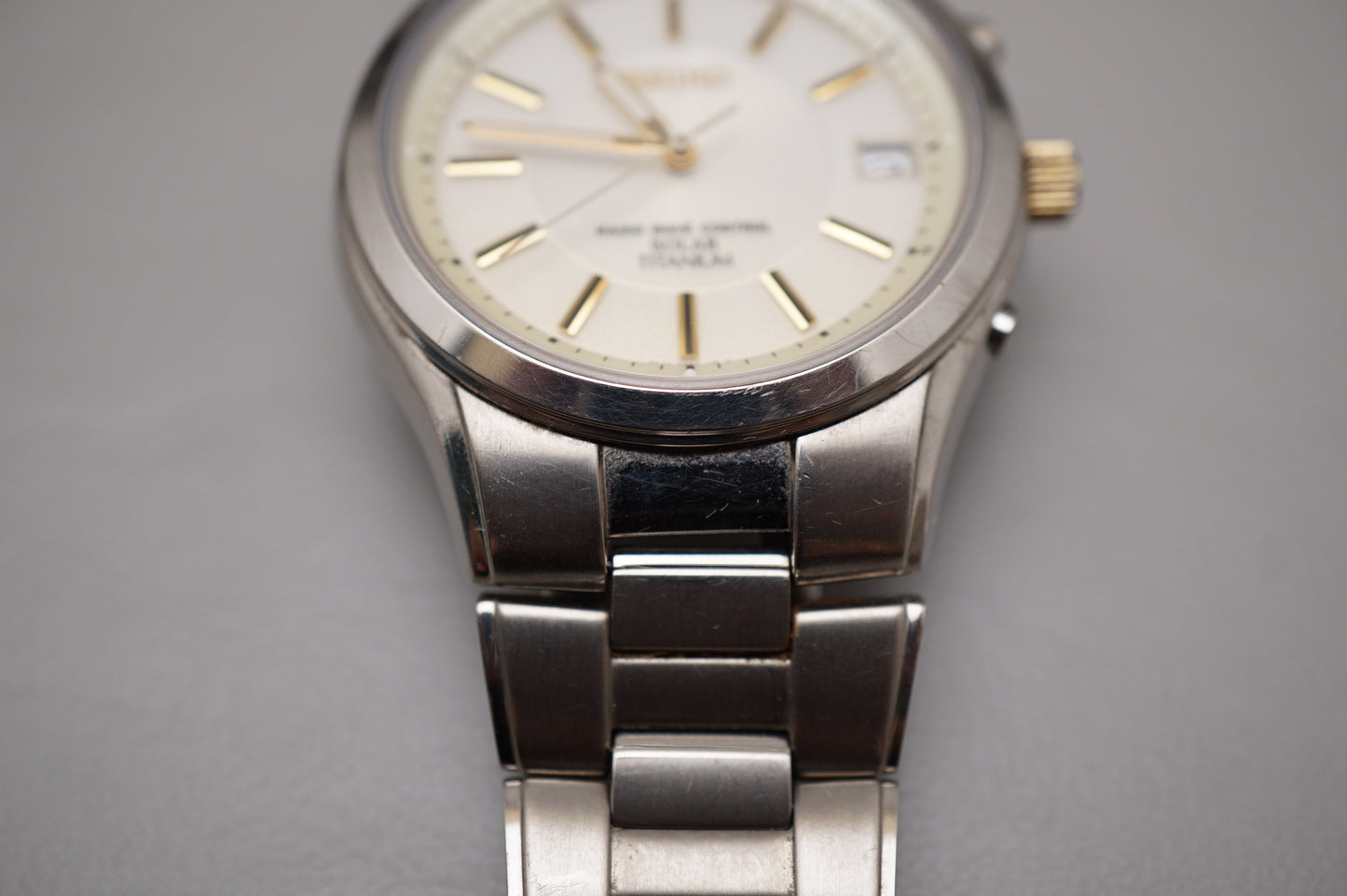 Seiko SBTM119 7B42 Titanium Radio Wave Solar Quartz Titanium JDM Watch READ