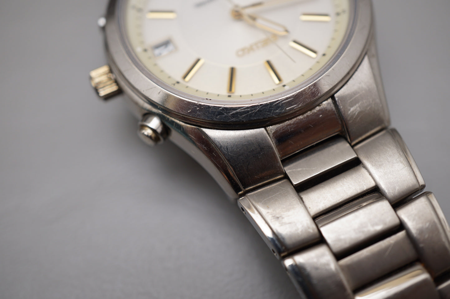 Seiko SBTM119 7B42 Champagne Titanium Radio Wave Solar Quartz Titanium JDM Watch