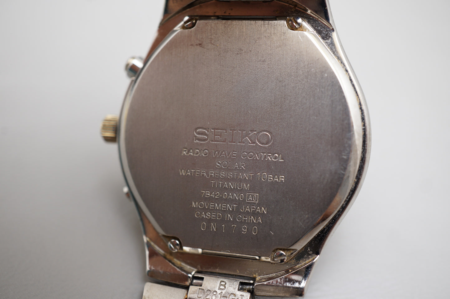 Seiko SBTM119 7B42 Titanium Radio Wave Solar Quartz Titanium JDM Watch READ