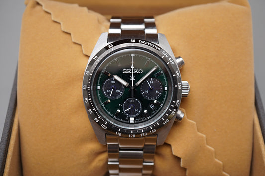 Seiko Prospex SBDL107 V192 Speedtimer Chronograph Green Dial Solar Quartz Watch