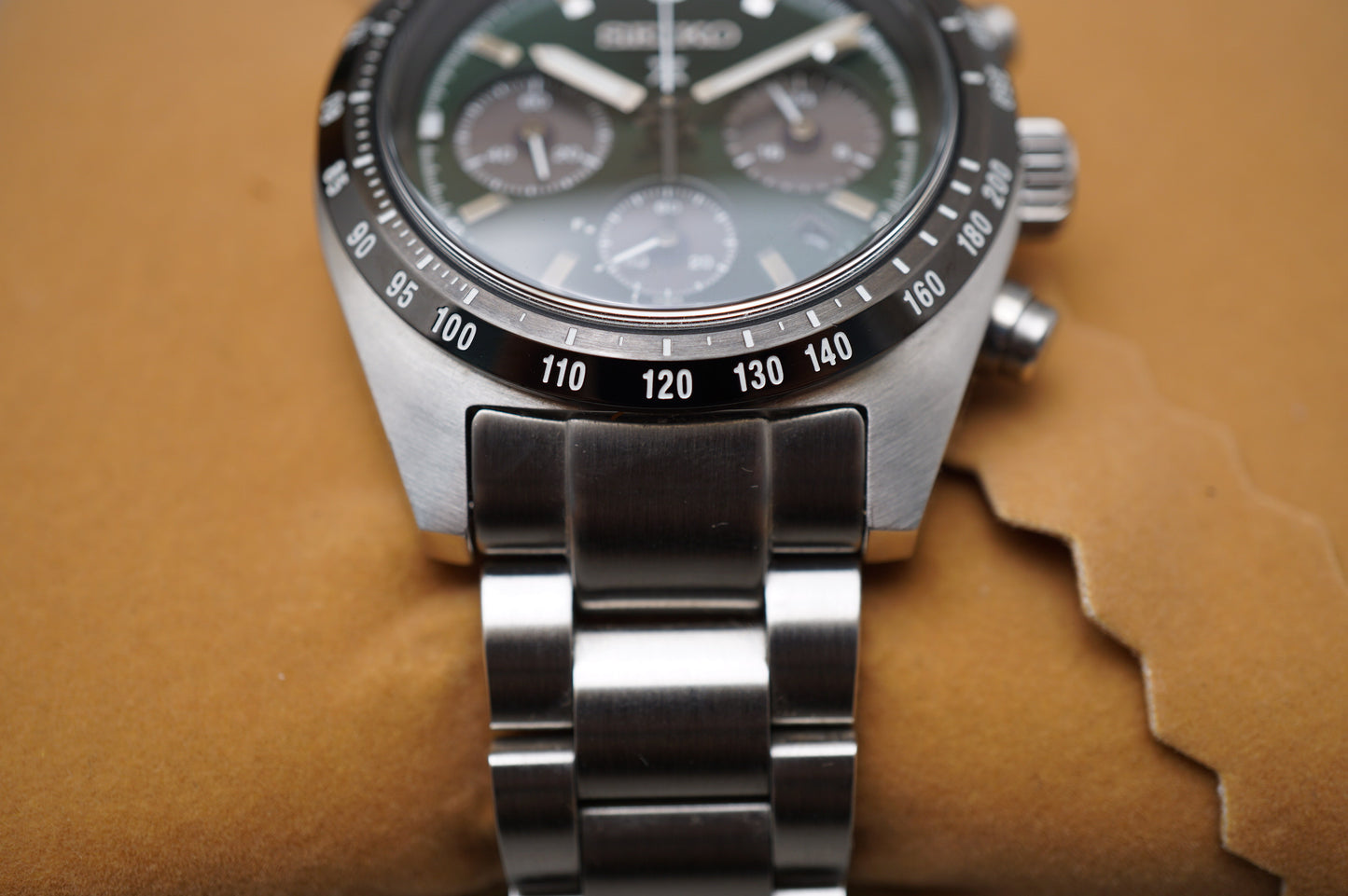 Seiko Prospex SBDL107 V192 Speedtimer Chronograph Green Dial Solar Quartz Watch