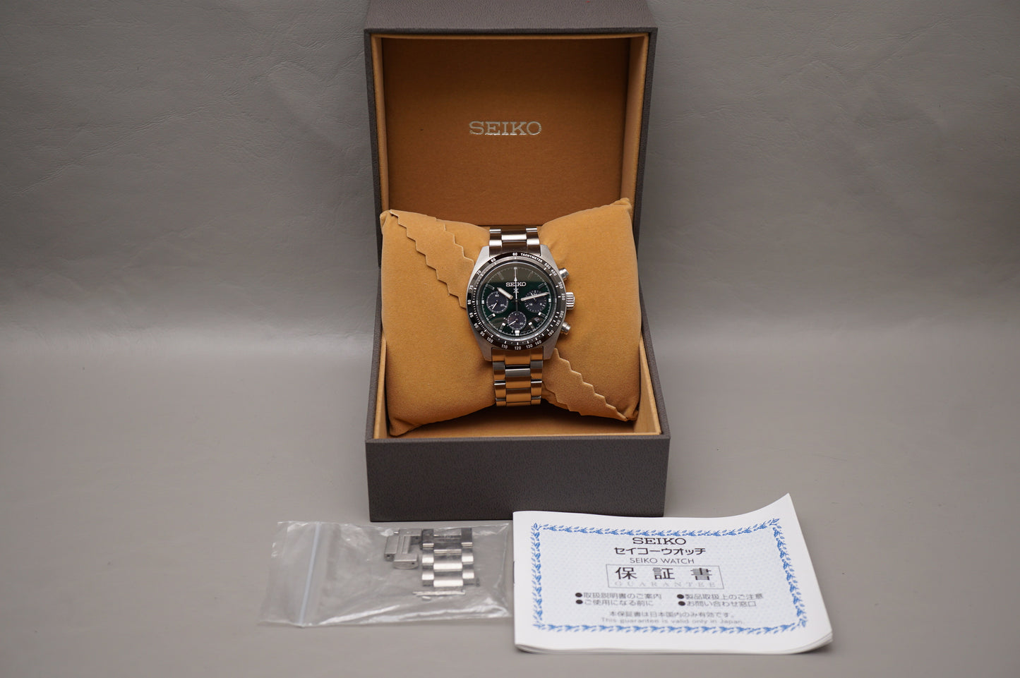 Seiko Prospex SBDL107 V192 Speedtimer Chronograph Green Dial Solar Quartz Watch