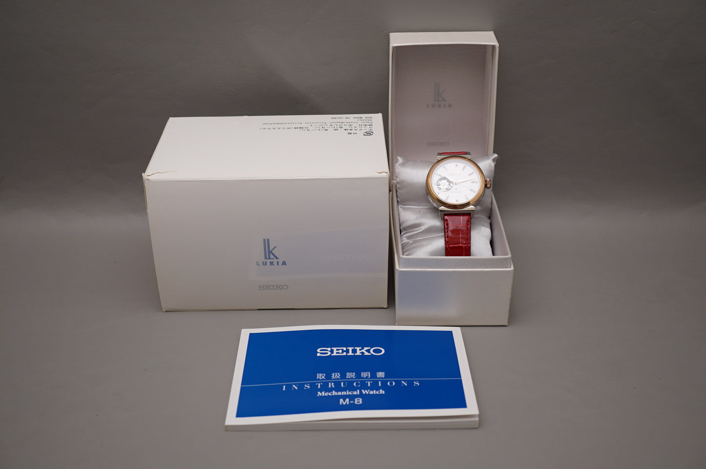 Seiko Lukia SSVM012 4R38 Rose Gold Two Tone Open Heart Ladies Automatic Watch