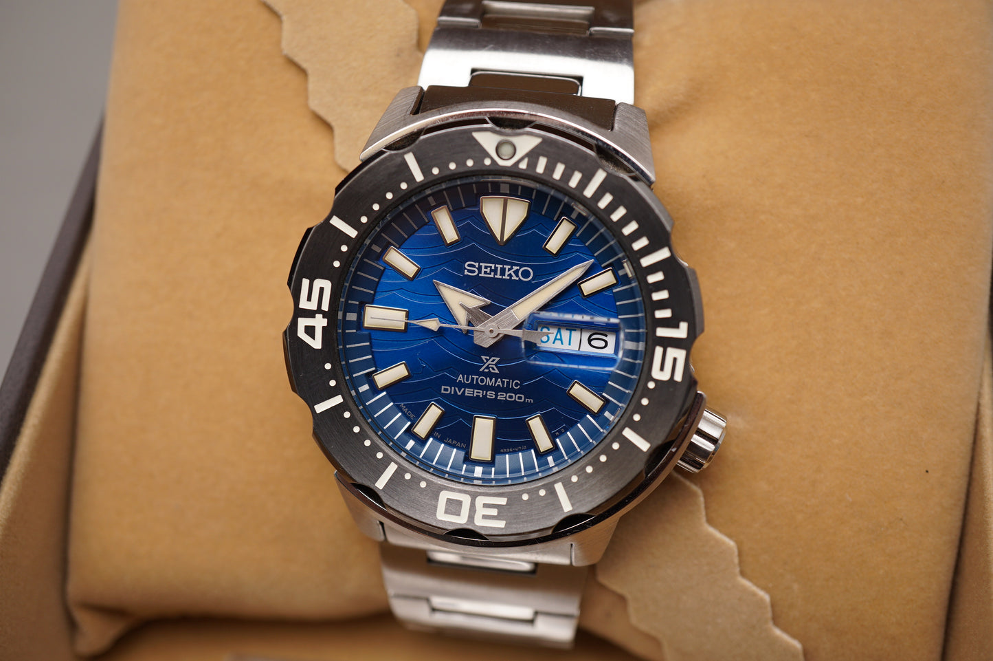 Seiko Prospex SBDY045 4R36 Save The Ocean Blue Monster Automatic Watch