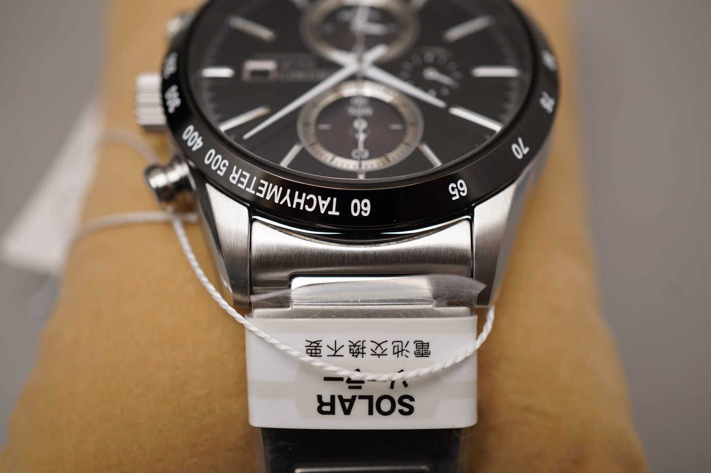 New Seiko Spirit SBPY119 V172 Black Dial Chronograph Solar Quartz Watch
