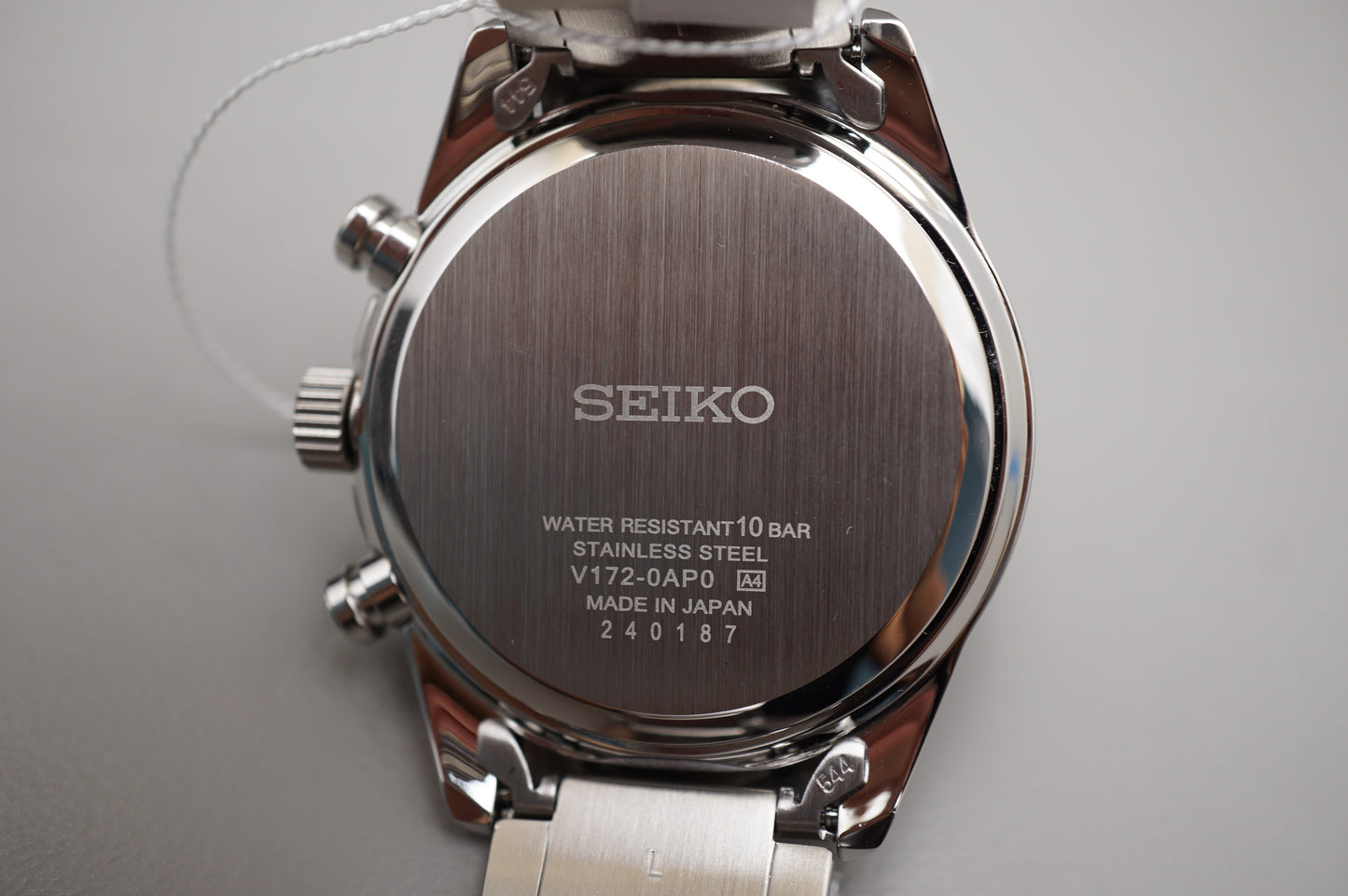 New Seiko Spirit SBPY119 V172 Black Dial Chronograph Solar Quartz Watch