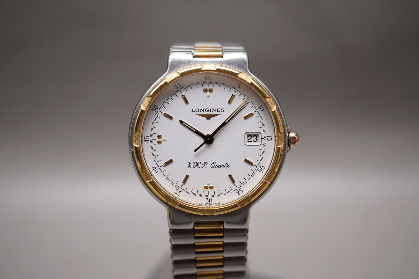 Vintage Longines L1.613.3 Two Tone Conquest V.H.P. Swiss Quartz Watch