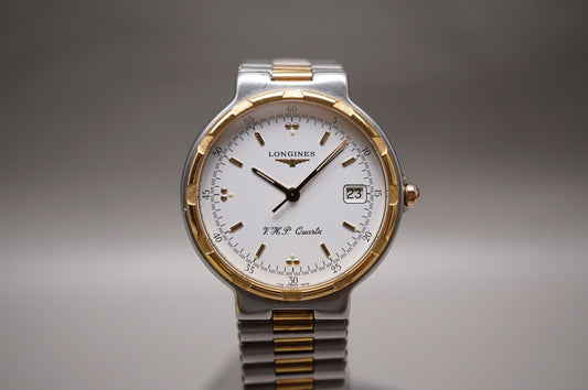 Vintage Longines L1.613.3 Two Tone Conquest V.H.P. Swiss Quartz Watch