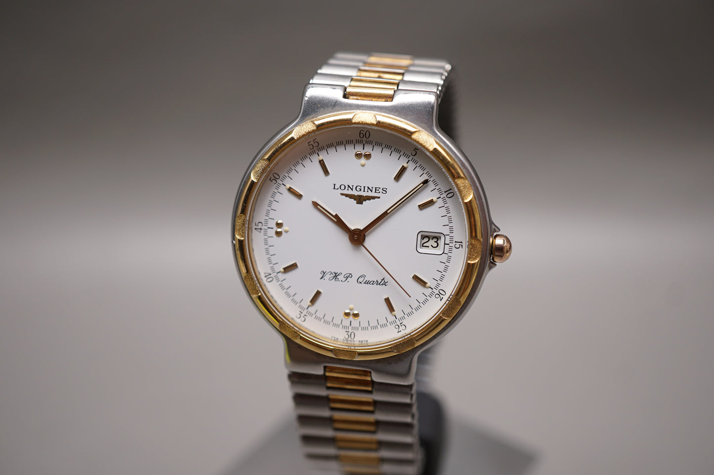 Vintage Longines L1.613.3 Two Tone Conquest V.H.P. Swiss Quartz Watch
