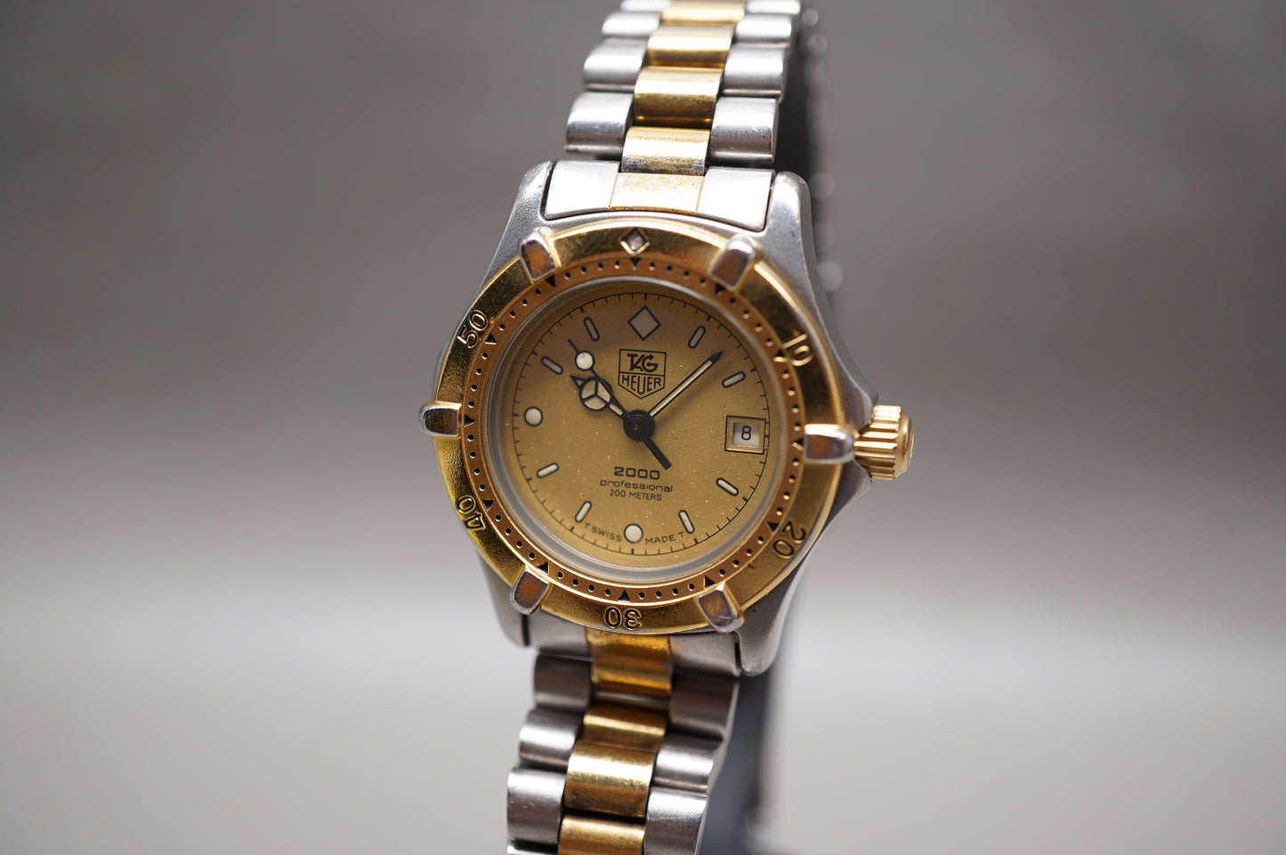 Tag Heuer 2000 964.008 Two Tone Gold Dial Professional Ladies Quartz Watch