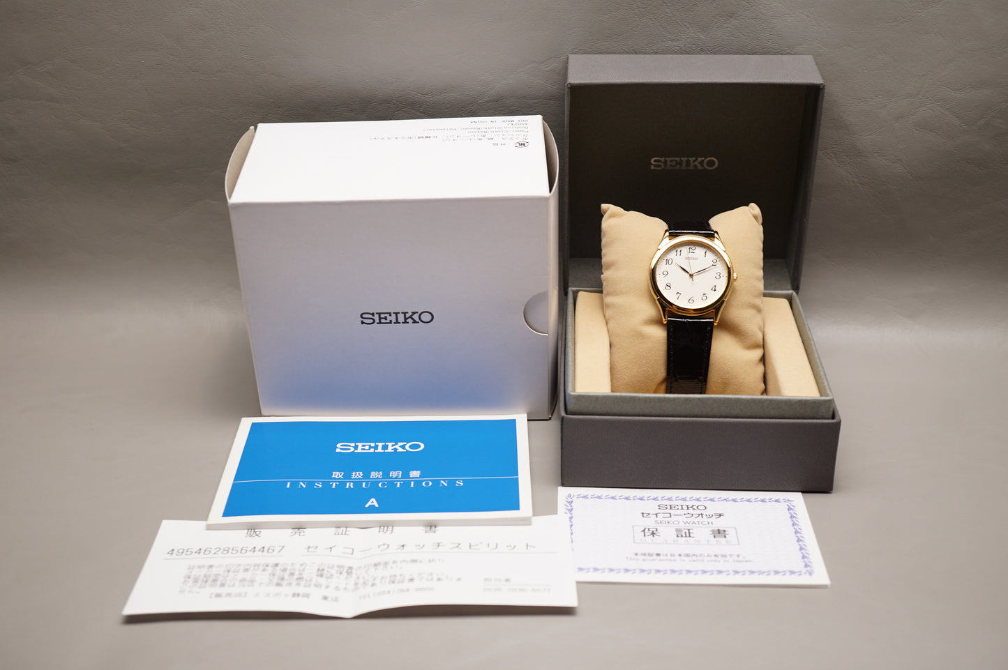 Unworn NOS Seiko SBTB004 7N01 Gold Tone White Dial JDM Quartz Watch