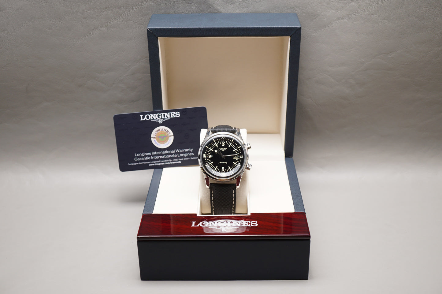 Longines Heritage L3.774.4.50.0 Legend Diver Black 42Mm Automatic Swiss Watch