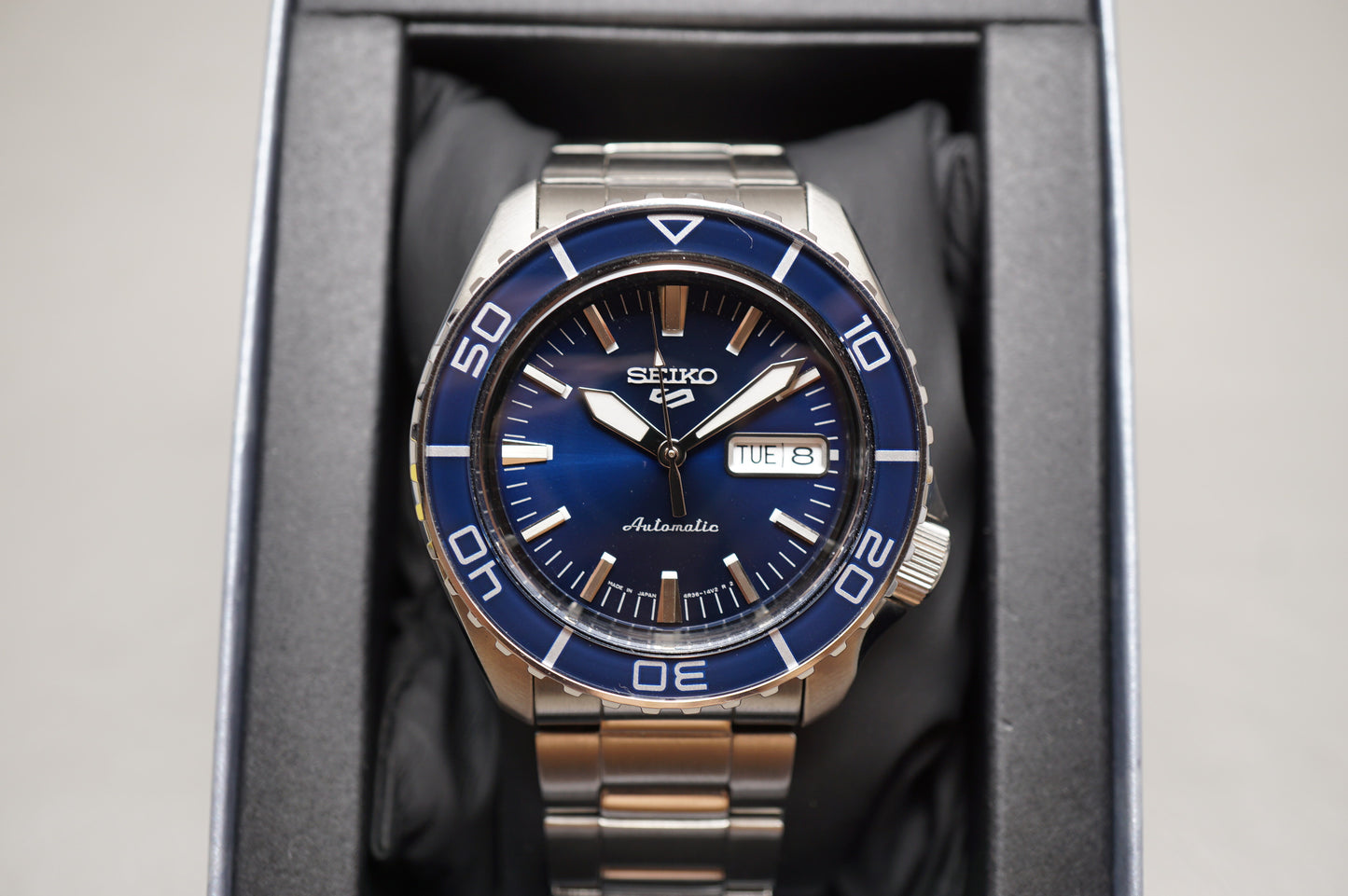 Seiko 5 Sports SBSA259 4R36 Blue Dial Suits Style JDM 5KX Automatic Watch