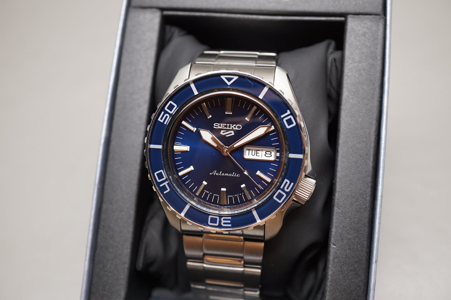 Seiko 5 Sports SBSA259 4R36 Blue Dial Suits Style JDM 5KX Automatic Watch
